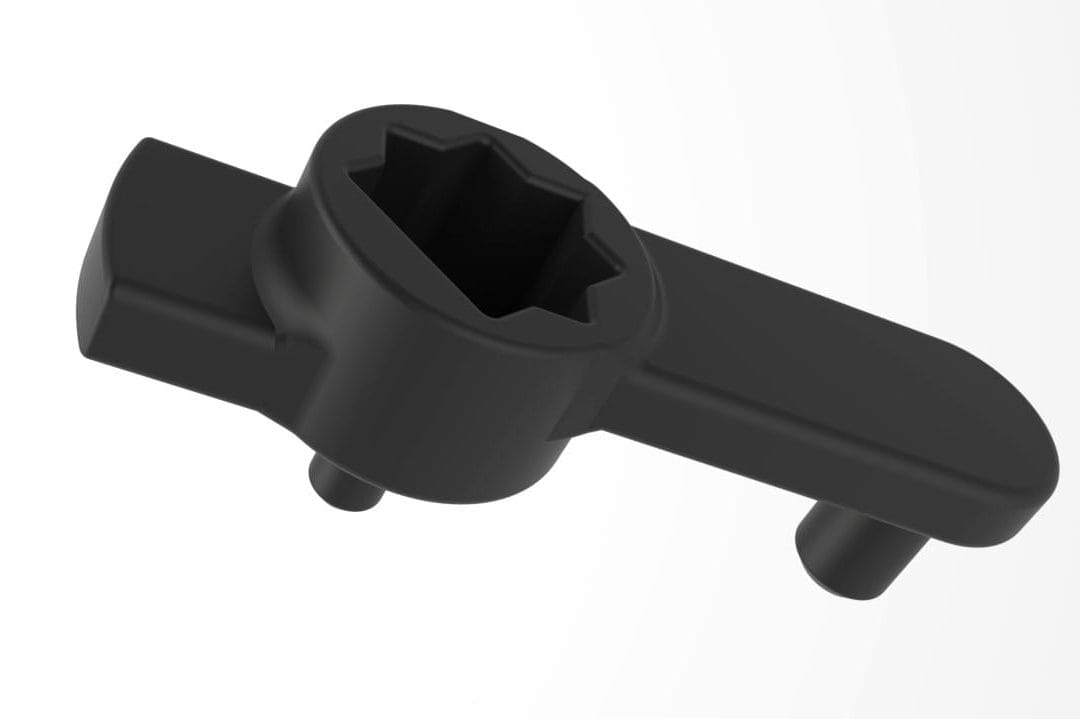 A black plastic handle for a screwdriver designed by a Product Design Agency in Swindon.