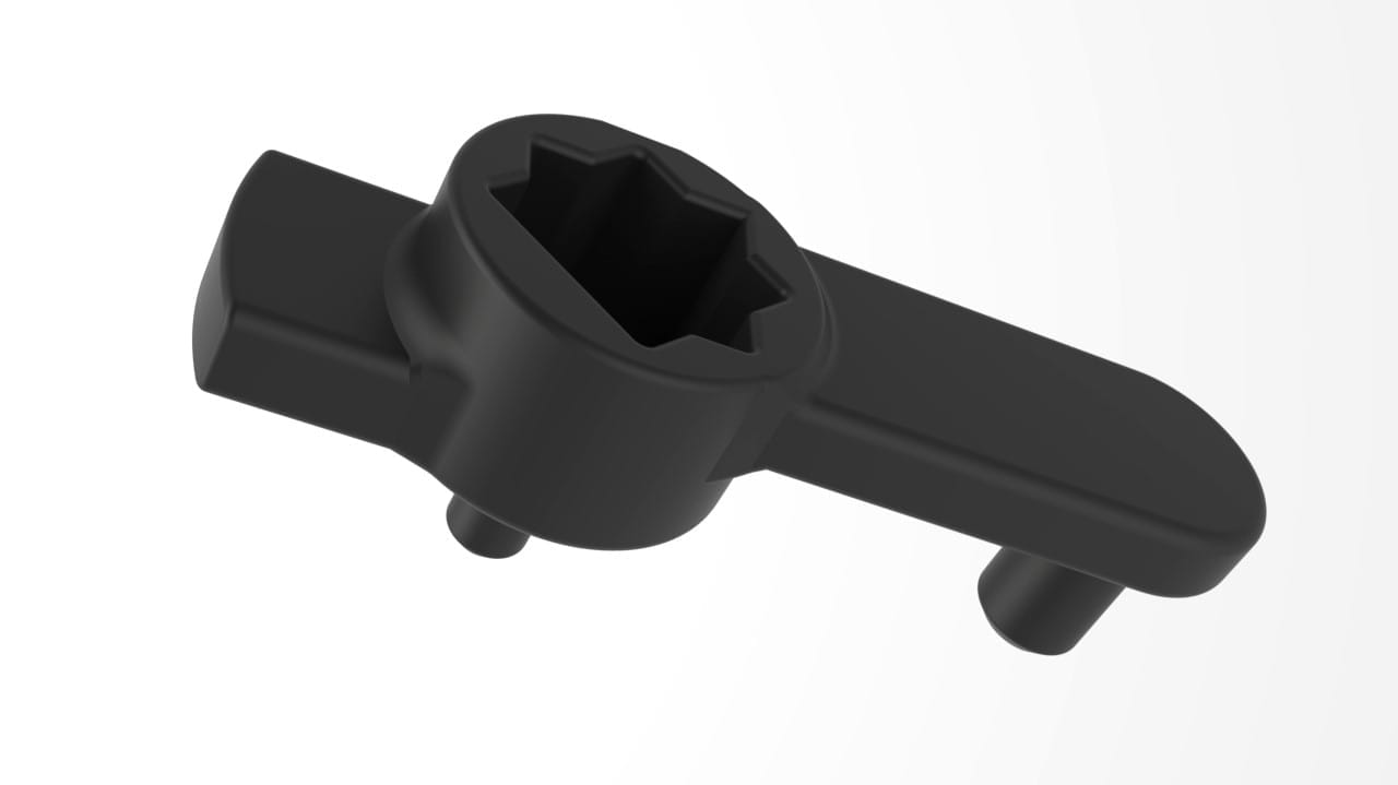 A black plastic handle for a screwdriver designed by a Product Design Agency in Swindon.